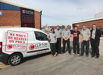 Northern-based bathroom and tile supplier Clifton Trade Bathrooms is continuing its business expansion with the opening of a new showroom in West Yorkshire. Northern-based bathroom and tile supplier Clifton Trade Bathrooms is continuing its business expansion with the opening of a new showroom in West Yorkshire.